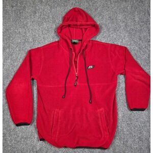 Lauren Ralph Lauren Fleece Hoodie Women Size Small Red Quarter Zip Pullover RL